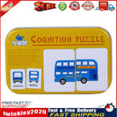 32pcs Iron Box Early Educational Cards Baby Enlightenment Toys (Traffic) Newly