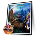 nting 5D DIY Eagle banner Full Round Drill Rhinestone Picture