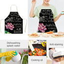 Kitchen Linen Apron Lotus Print Home Cooking Bib Household Baking Pinafore