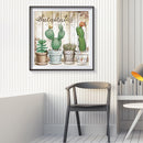DIY Cute Cactus Mosaic Full Round Diamond Drawing Handmade Rhinestone Craft Gift