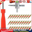 30pcs Brass Valve Cores with Car Bike Tire Valve Core Remover + 4 Way Tool Newly