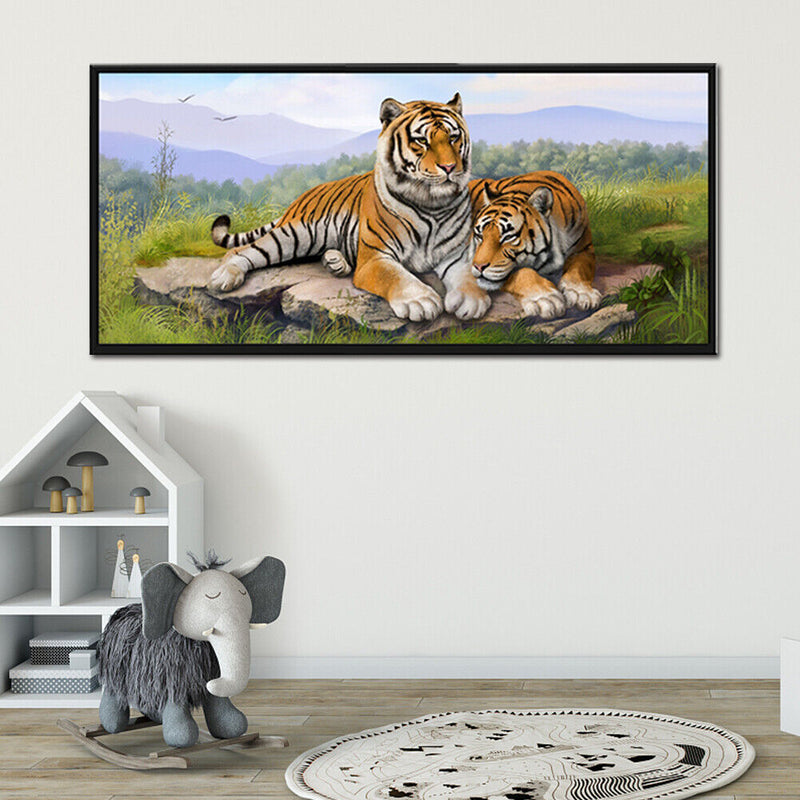 5D DIY Diamond Painting Full Round Drill Tigers Picture of Rhinestone