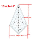 Art Ruler Squedge 22.5 /45 Transparent Quilting Sew Ruler Home Tailor DIY C