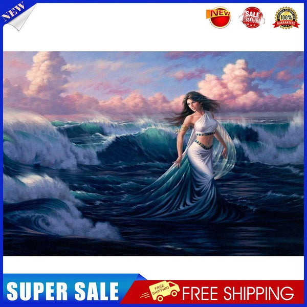 Chasing Sea Girl Oil Paint By Numbers Kit DIY Acrylic Painting on Canvas