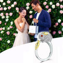 Women Girl Cute Rabbit Animal Crystals Adjusted Jewelry Rings B7D6 E3D1