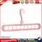 Clothes Wardrobe Hanger Hook Clothing Hanging Rack Shelf Organizer (Pink) Newly