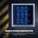Square LED Digital Voltmeter Voltage Current Frequency Tester Meter (Blue) Newly