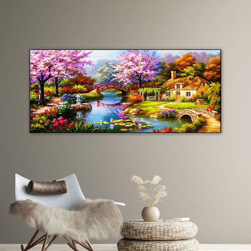 Bridge Water Oil Paint By Numbers Kits Canvas Picture Wall Art DIY Craft