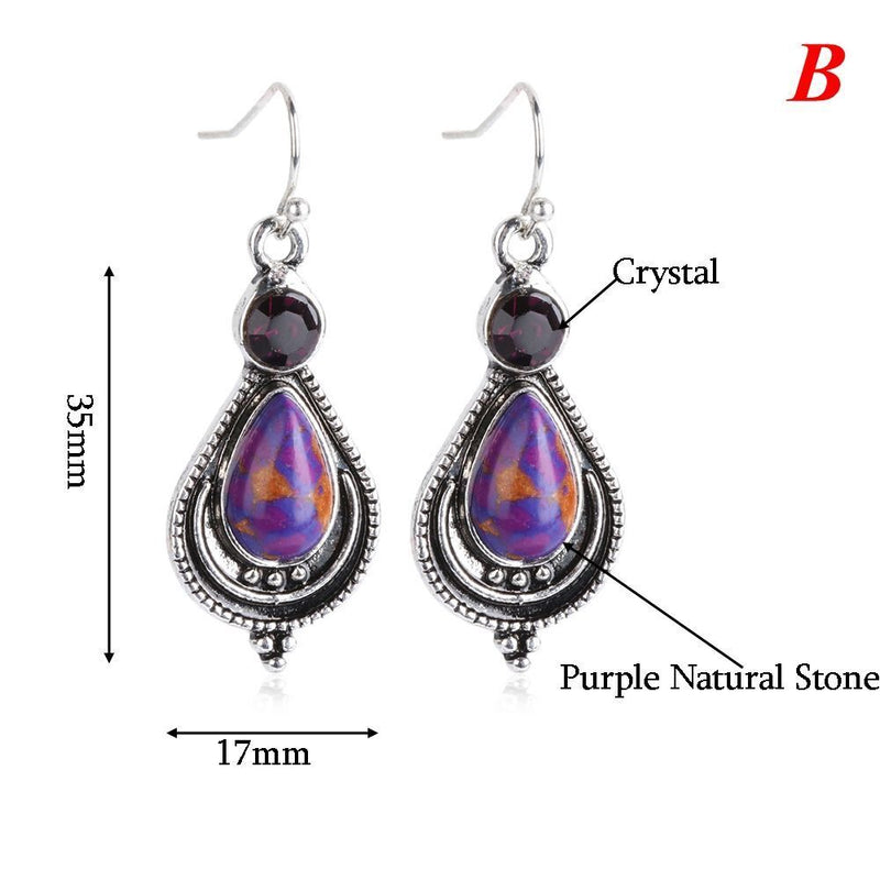 Wedding Jewelry Boho Women Turquoise Earrings Dangle Ear Stud Hook  Tibetan