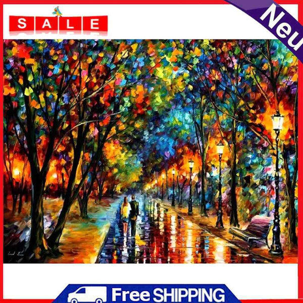 Painting By Numbers DIY Romantic Stroll Canvas Oil Art Picture Home Decor Kit