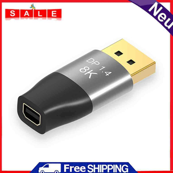 8K 60Hz Mini DP to DP Adapter 4K 144Hz Bi-Directional Male to Female Converter