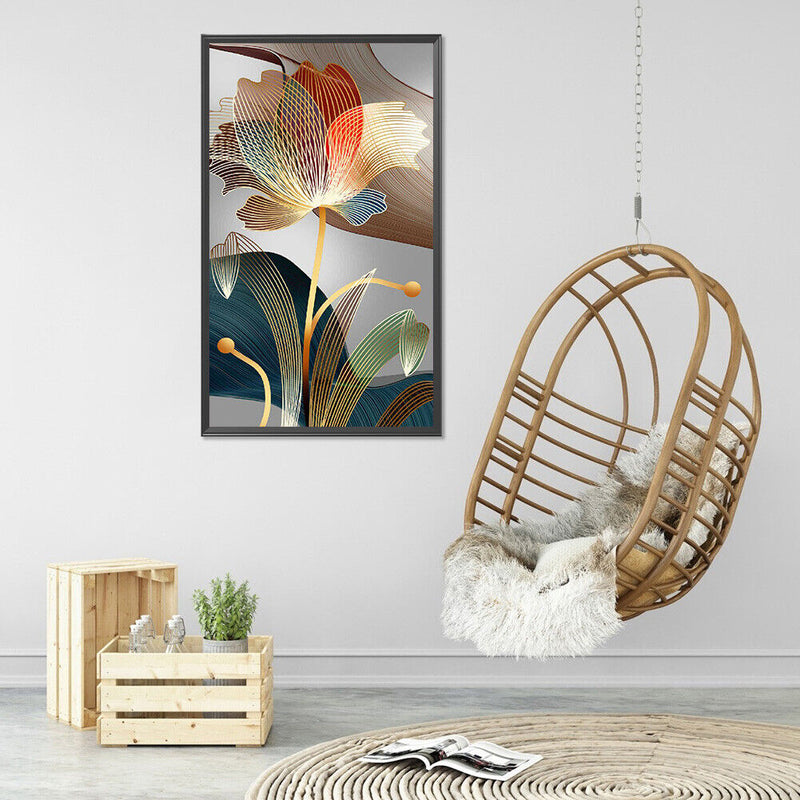 5D DIY Diamond Painting Golden Lotus Full Square Drill Picture Home Decoration