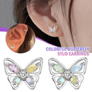 Fashion Crystal Colourful Butterfly Stone Stud Earrings Womens Jewellery Gifts&