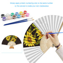 Folding Fans Flowers DIY Painting By Numbers Fans Art Craft Home Decor for Gi