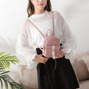 Simple Hit Color Bowknot Backpacks Women Small Shoulder Crossbody Bags PU Leathe