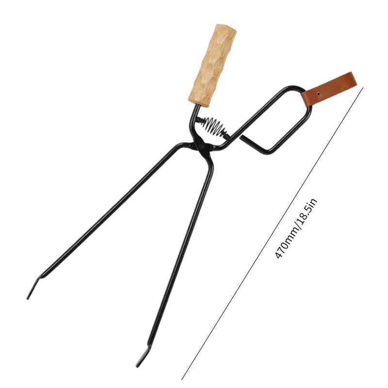 Firewood Tongs Log Grabber for Campfire Firepit Fireplace Wrought Iron Claw