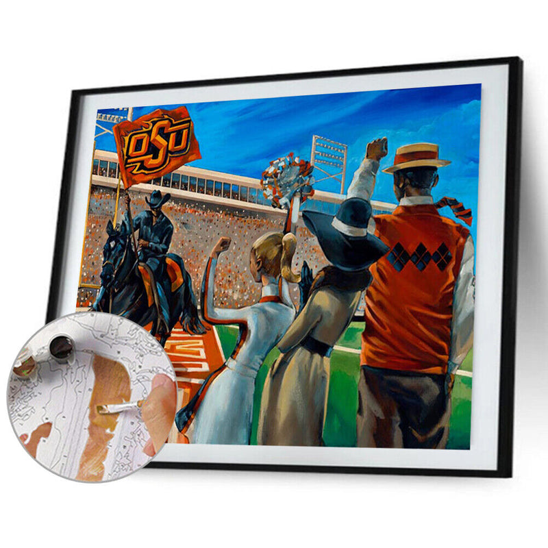 Outdoor People Exercising Paint By Number Frameless Hand Painted Oil Picture DIY