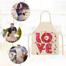 Kitchen Linen Apron LOVE Print Home Restaurant Cooking Baking Bib Oil-proof