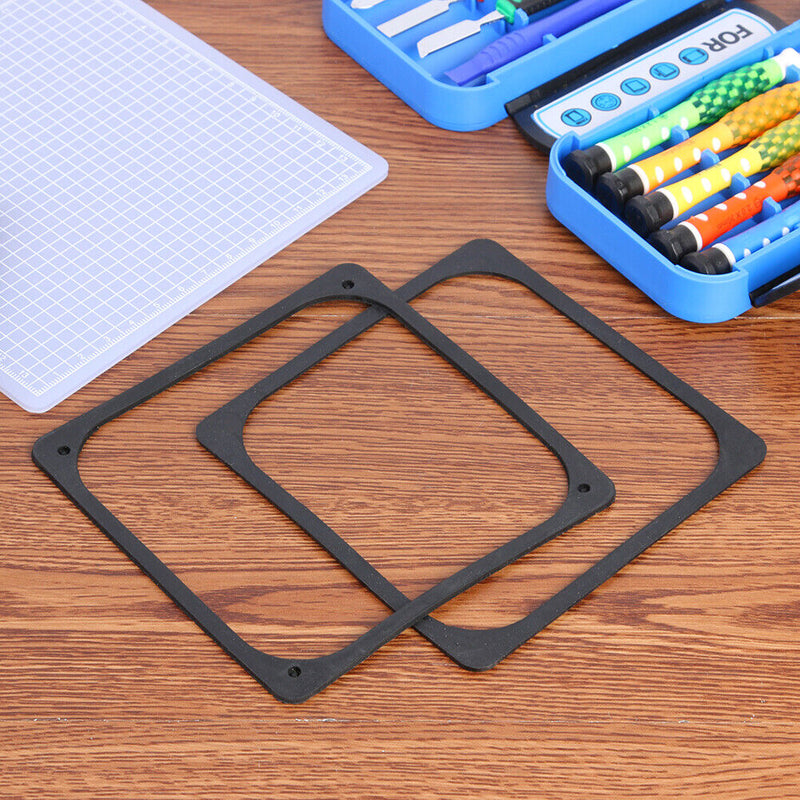 2pcs 120x120mm Anti Vibration Silicone Rubber Fan Gasket for PC Case Fan Newly