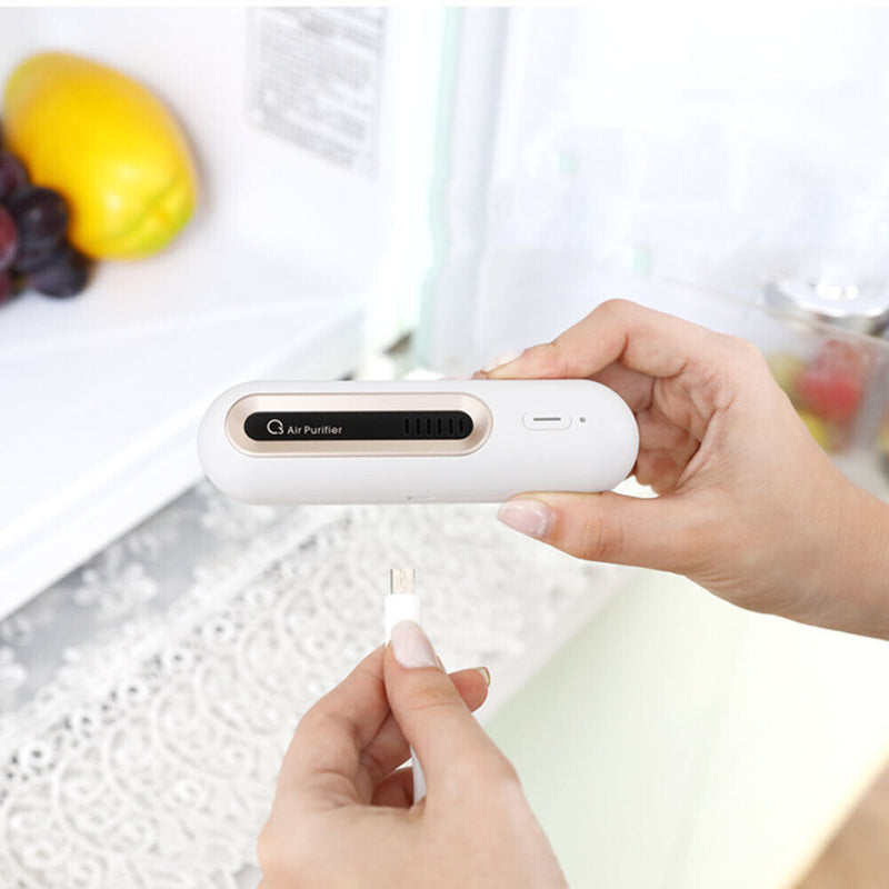 Portable USB Air Purifier Odor Deodorizer Remover Home Fridge Food Freshener