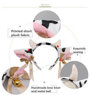 Party Prom Cow Ears Head Band Bow Ribbon Bells HeadBand Horns Headwear