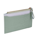 Retro Women PU Alligator Pattern Card Holder Contrast Color Wallet (Green)