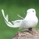 2pcs White Feather Artificial Foam Doves Lover Peace Doves Bird Home Decor
