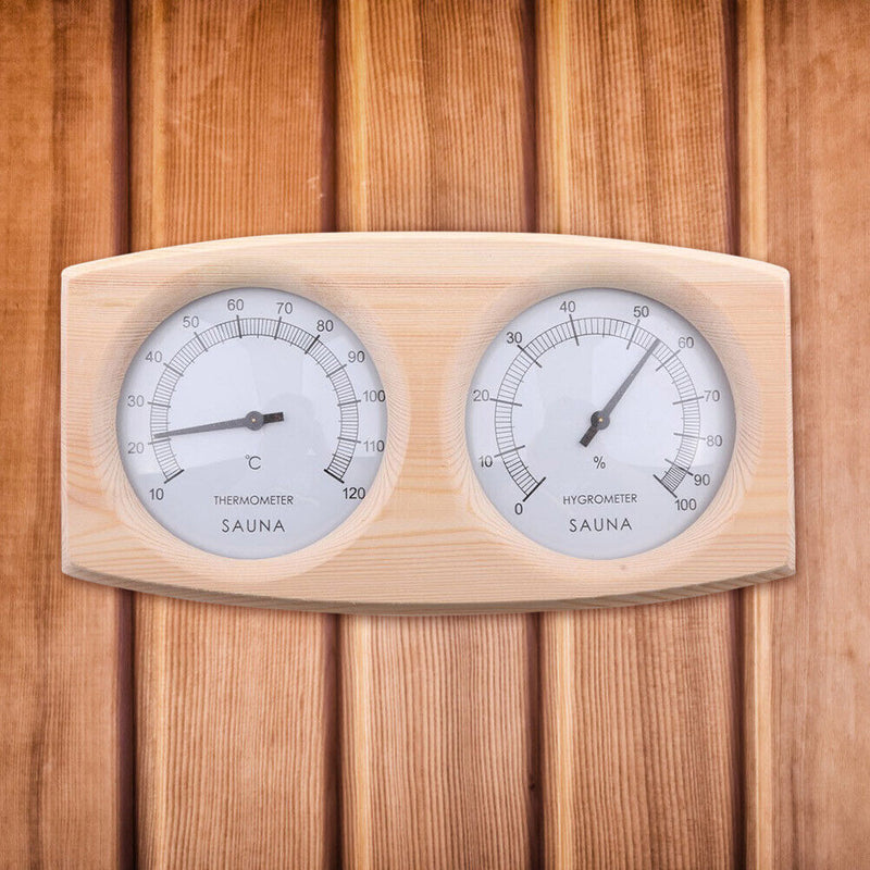 Wooden Sauna Room Humidity Meter Gauge Bathroom Temperature Hygrometer