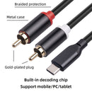 #A Adapter Cable Aluminum Alloy for Speaker 1 to 2 Y Splitter Type-C to 2 RCA Ca