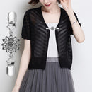 Hollow Flowers Brooch Rhinestone Necklace Clips Women Alloy Cardigan Pin Jewelry