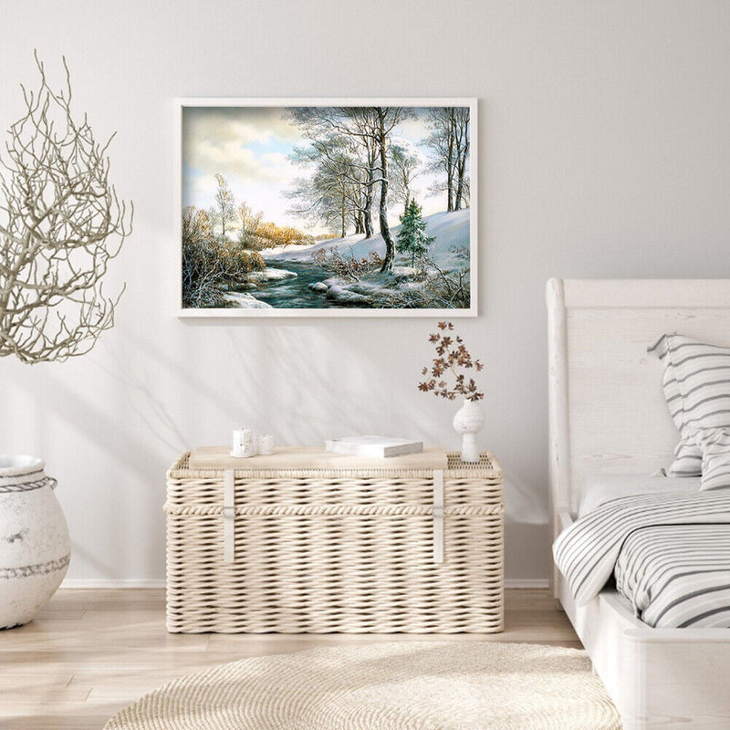 11CT Full Embroidery Kit DIY Glacial Lake Printed Cross Stitch Handicraft Gif