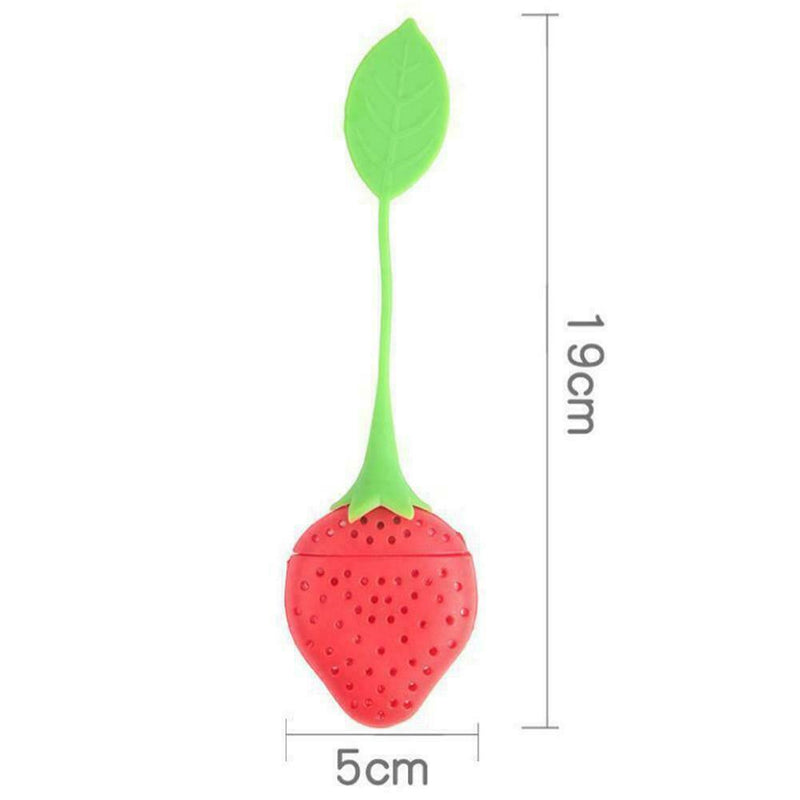 Strawberry Shape Silicone Leaf Loose Tea Infuser Filter Ball Strainer G5N2