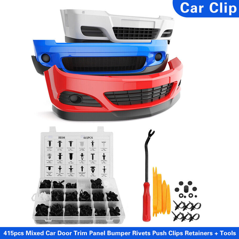 415pcs Car Bumper Retainer Clip+Screwdriver+4xTools+5xZip Tie+20xSponge Washers