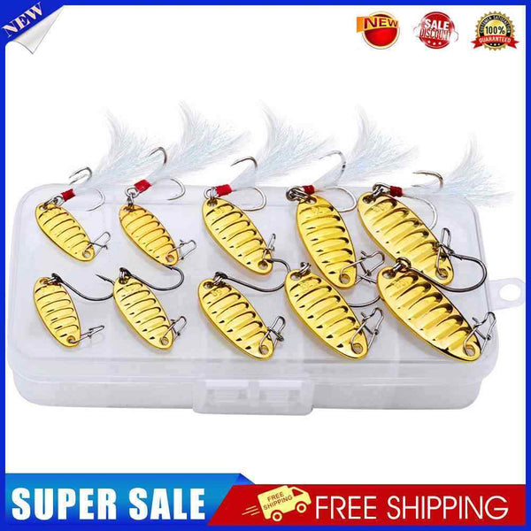 #A 10pcs Metal VIB Fishing Lure Sequins Jigging Spoon Vibration Bait Fishing Tac