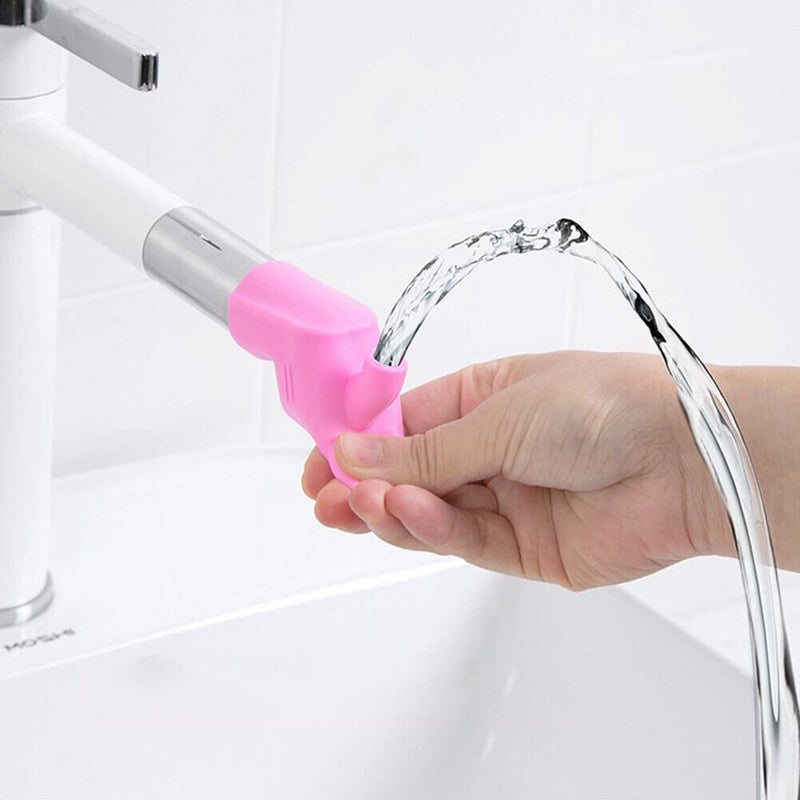 Silicone Faucet Extender Gadget Children Washing Splash-Proof Device (Pink)