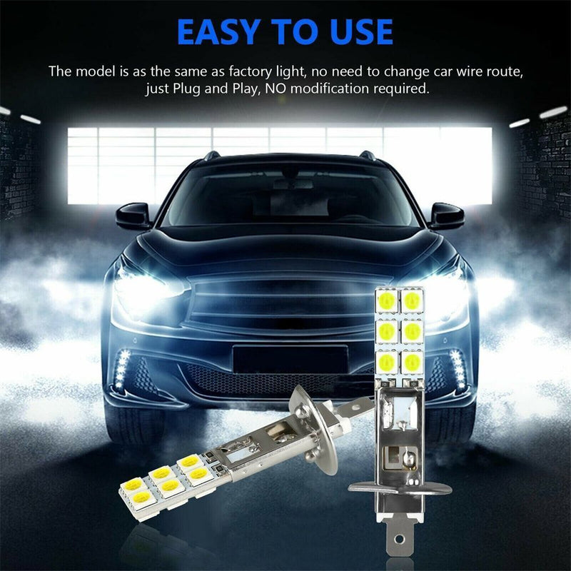 H1 Super Bright 55W LED Car Fog Light DRL Turn Signals Headlight Driving Bulb