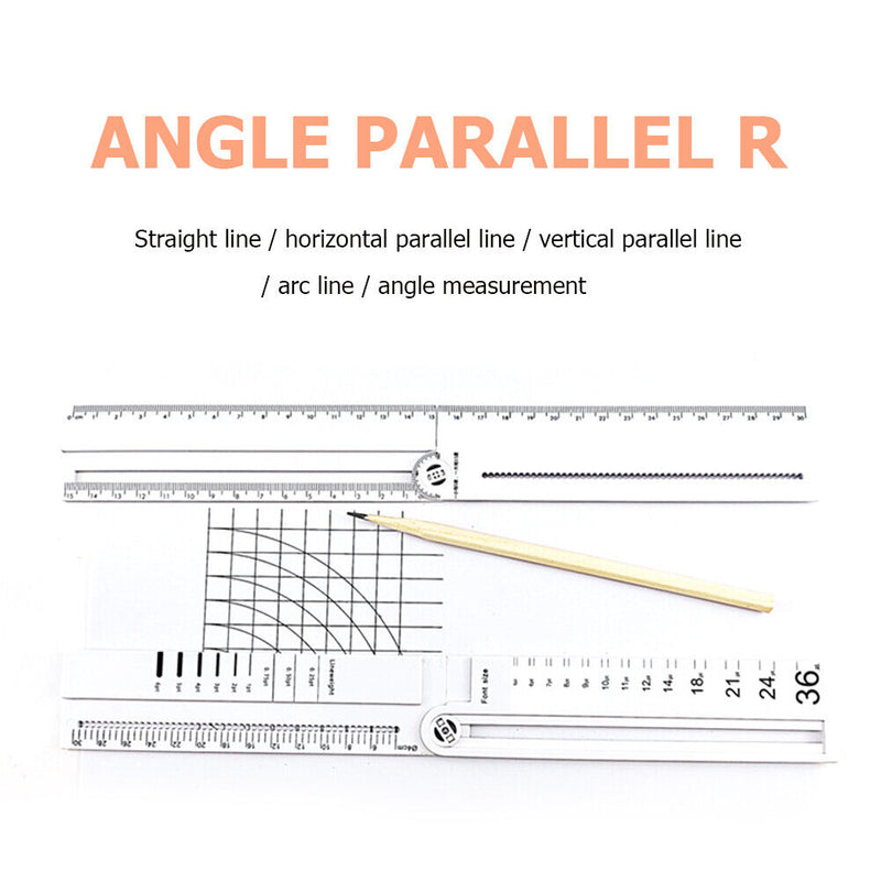 Portable Folding Geometric Drawing Ruler Math Measuring Tool for School Office