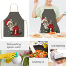 Kitchen Linen Apron Dog Carry Christmas Lantern Painted Cooking Pinafore