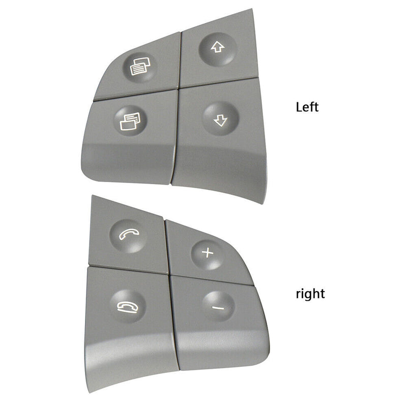 1 Pair 8 Keys Car Steering Wheel Switch Button for Benz B-Class (Grey)