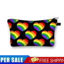 Rainbow heart Printed Hand Hold Travel Storage Cosmetic Bag Toiletry Bag