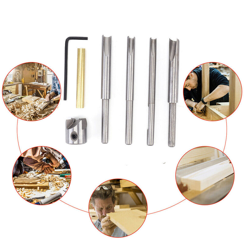 7x Barrel Trimmer Kit Pen Wood Mill Trimming System Cutting Head Sleeve Adapter