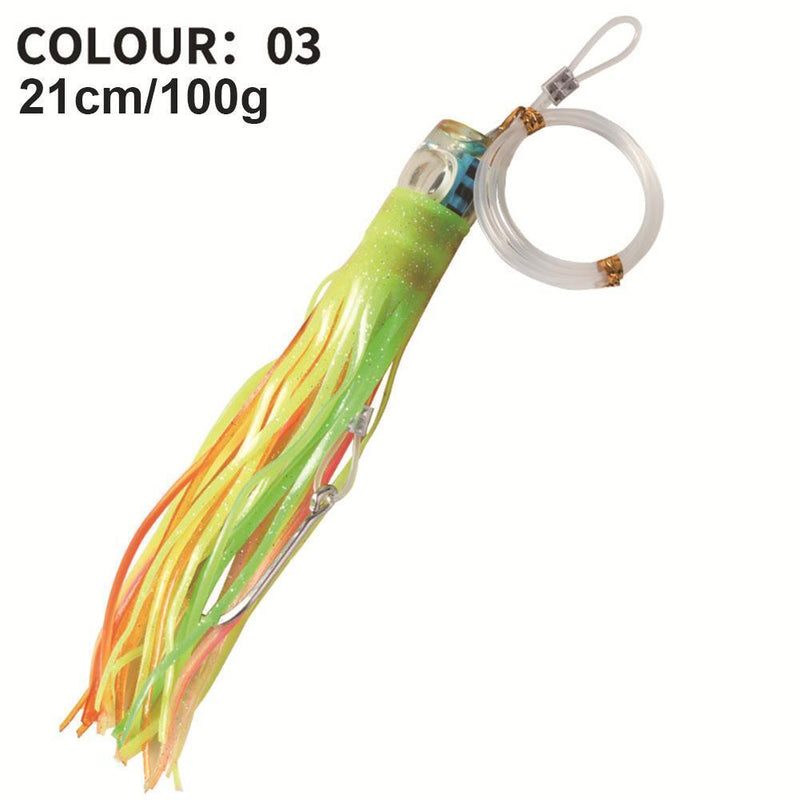 Octopus Squid Fishing Lures Soft Skirt Baits Tuna Trolling Seawater (C)