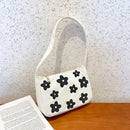 Fashion Women Canvas Flower Underarm Bags Shoulder Totes Female Handbag Purse