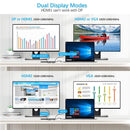 USB Type-C Hub 4K Dual HDMI Docking Station Rj45 Ethernet For Laptop PC