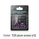 12x M5x10mm Disk Brake Rotor Bolts Mountain Bike T25 Brake Screws (Purple)