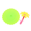 Sunflower Dustproof Reusable Silicone Cup Lid Insulation Cup Cover (Green) Newly