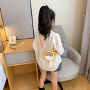 Cute Silicone Donut Round Crossbody Bag Kids Rainbow Mini Handbags (Yellow)