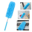 Adjustable Stretch Extend Microfiber Duster Dusting Brush Cleaning (Blue)
