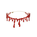 Party Dress Horror Deathrock Halloween Punk Choker Red Blood Drip Necklace