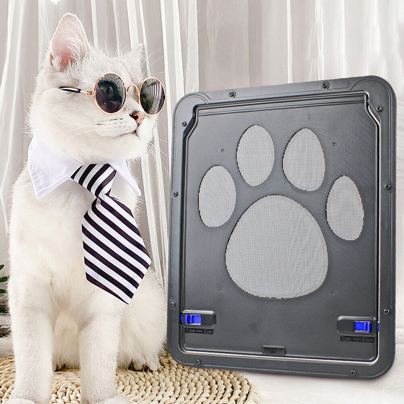 Lockable Dog Cat Door Security Flap ABS Gate Pet Anti-bite Indoor Barrier Newly